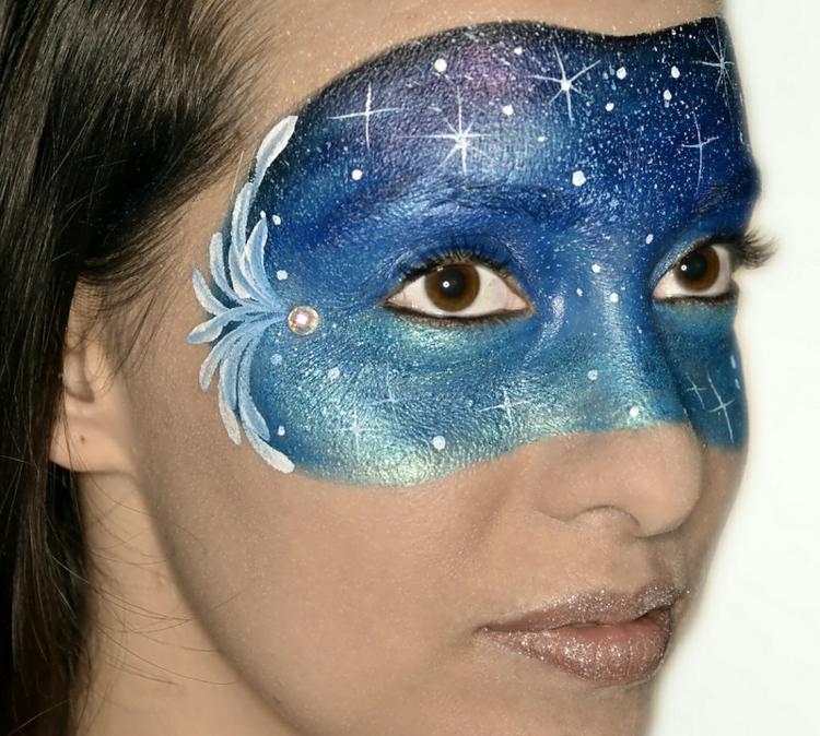 ögonmask strass galaxen ser blå lila ut