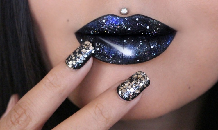 galax läppar makeup idéer nagellack design