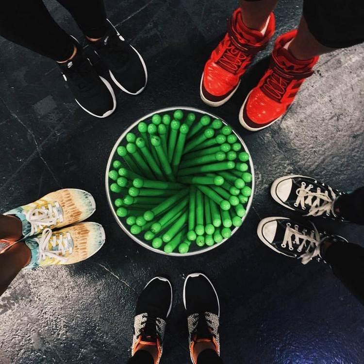 full body training-cardio-ripstix-green-drumstick-sneakers-pound