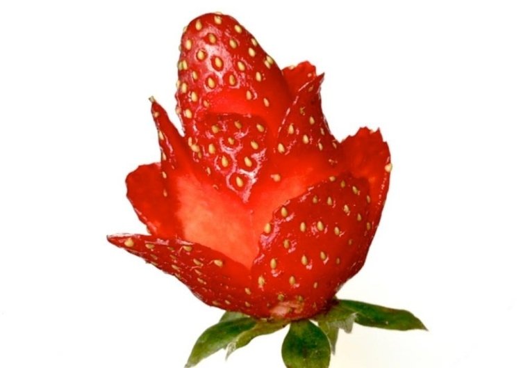 Garnera och dekorera -frukt-jordgubbe-ros-blomma-dekorera