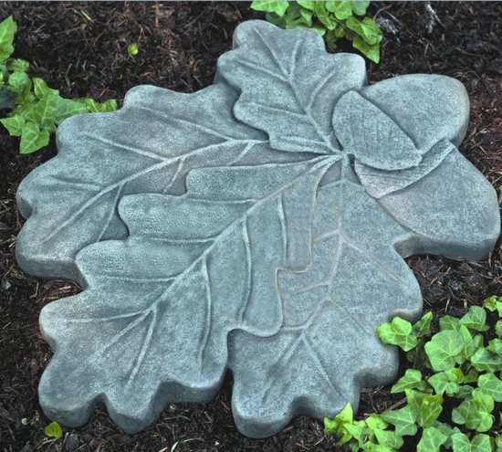 hemlagade trädgårdstenar idé bladform