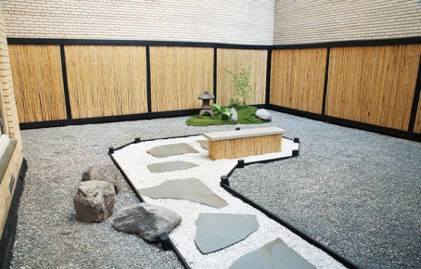 snygga japanska trädgård asymmetriska linjer ser imponerande ut