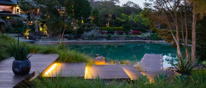 trädgård väg indirekt belysning steg design idé modern