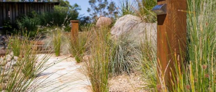 trädgård design gräs naturliga landskapsarkitektur sten trädgård