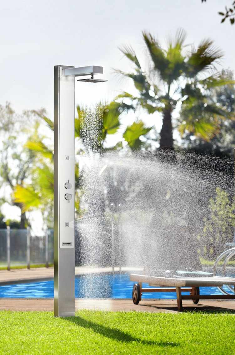 trädgård dusch astral pool-modern-metall-optisk-pool