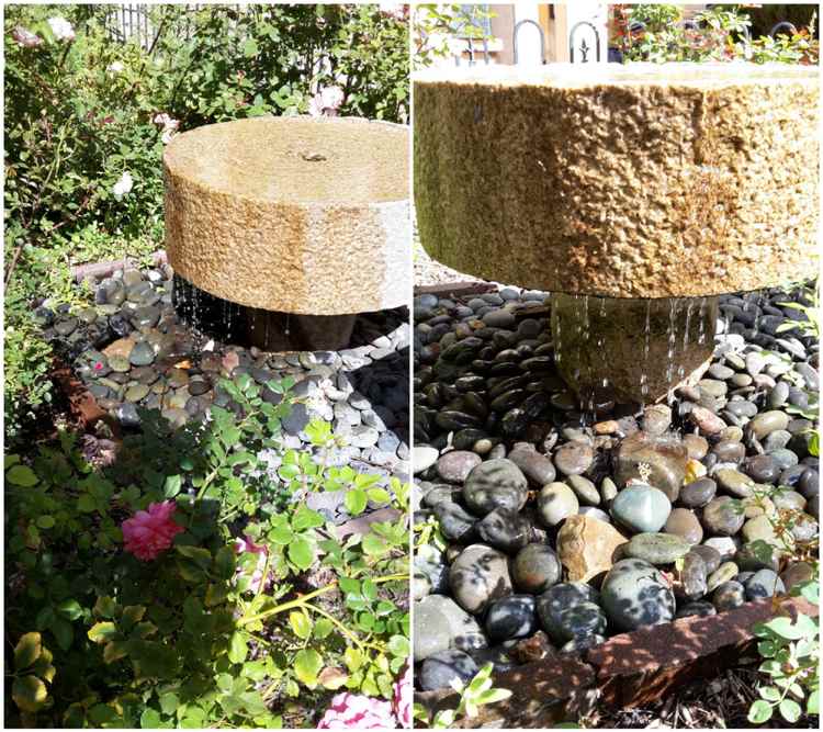 Trädgårdsdesign med sten och grus fjädersten flodsten dekoration