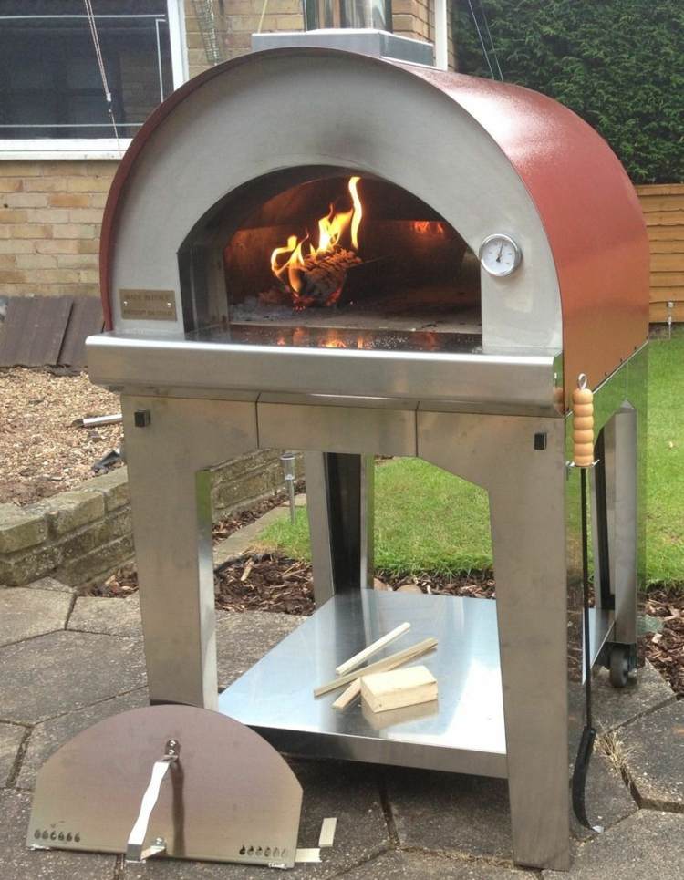 trädgård-pizza-ugn-eld-bröd-bak-kök