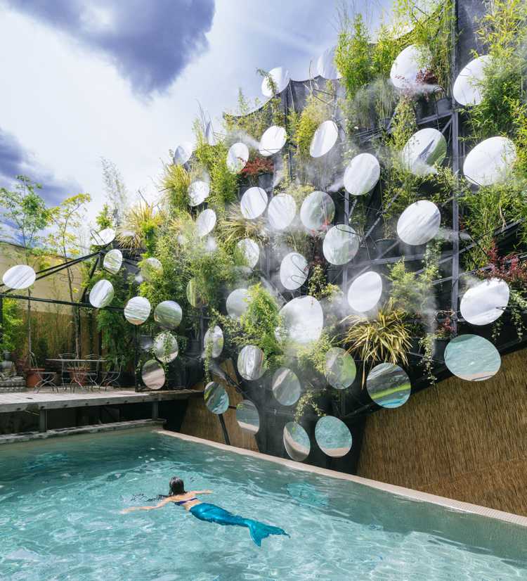 trädgård-pool-luft-kylsystem-vatten-ånga-vertikal-trädgård-spegel