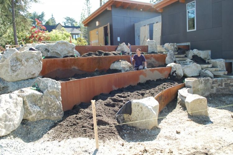 bygg din egen trädgård stödmur väggklar struktur