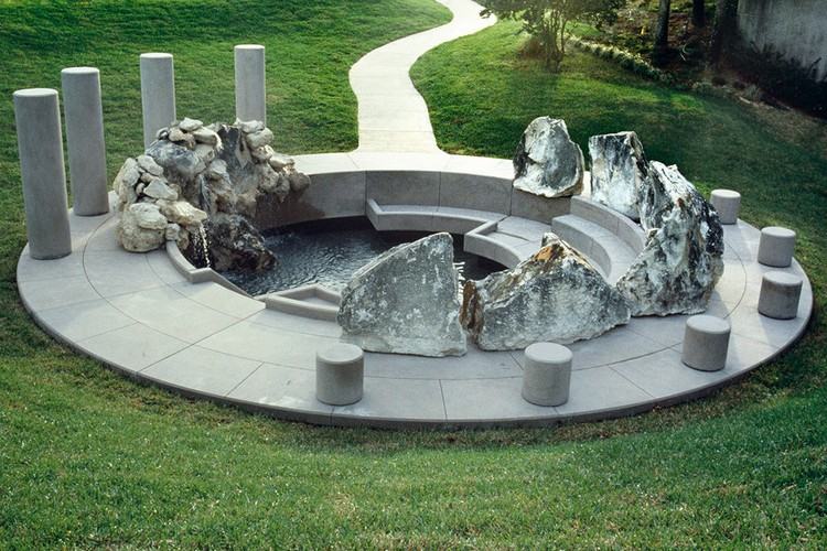 moderna trädgårdsdesign idéer skulpturer sten sanctuary projekt