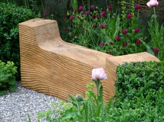 rustik trädgårdsbänk självbyggt trämaterial