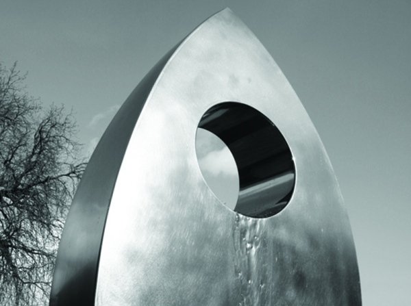Rostfritt stål fontän - modern design trädgård design höjdpunkt