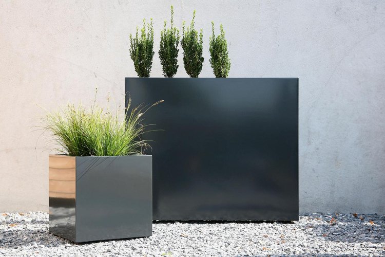 trädgård dekoration-rostfritt stål-rostfritt stål figurer-planter-stor-rektangulär-minimalistisk-design