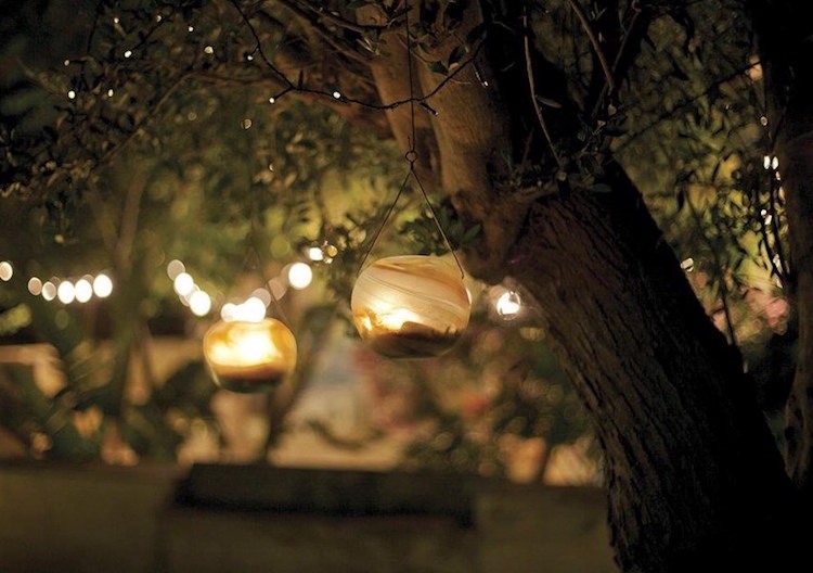 trädgård dekoration-glas-glas-lykta-glas-boll-ljus-belysning-hängande