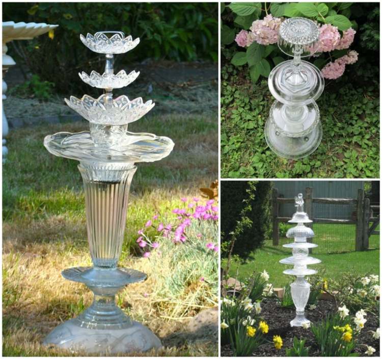 Gör glasfigurer till trädgården själv av glasfat