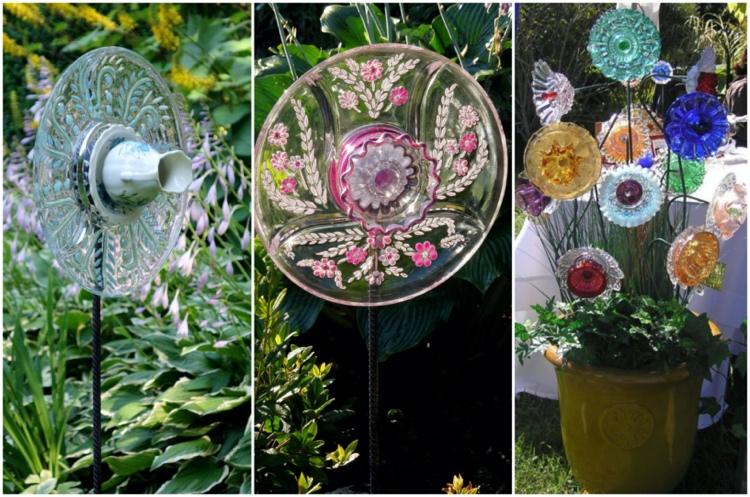 trädgård dekoration glas blommor vackra och billiga
