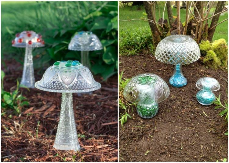 Gör trädgårdsdekorationer av glasfat själv