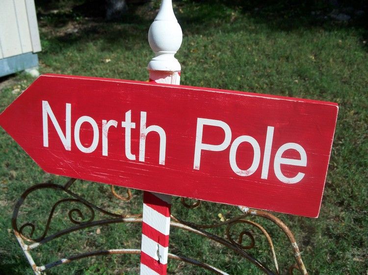 Trädgårdsdekoration av trä jul-gör-det-själv-riktning-skylt-nordpolen