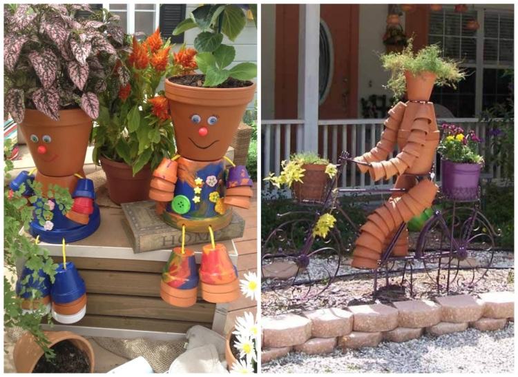 trädgårdsdekoration-lerkrukor-tinker-figurer-människor