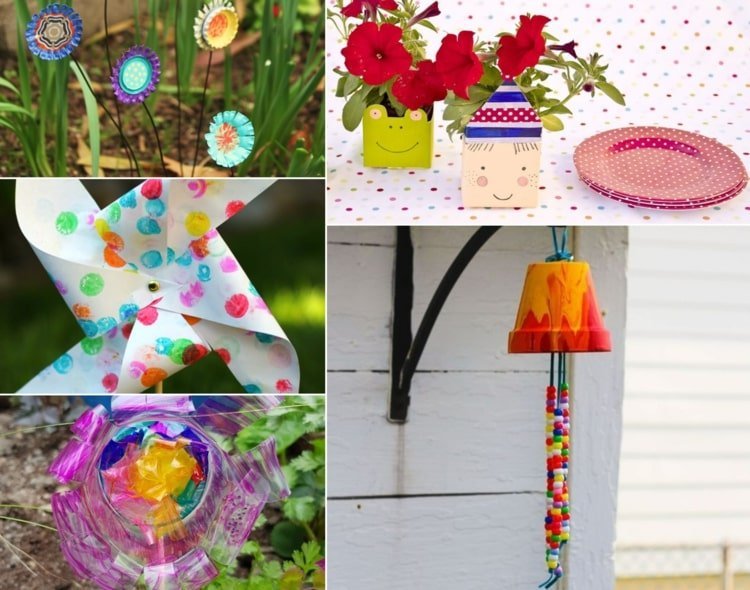 Tinker trädgårdsdekorationer med barn - bra och enkla hantverksidéer för de små
