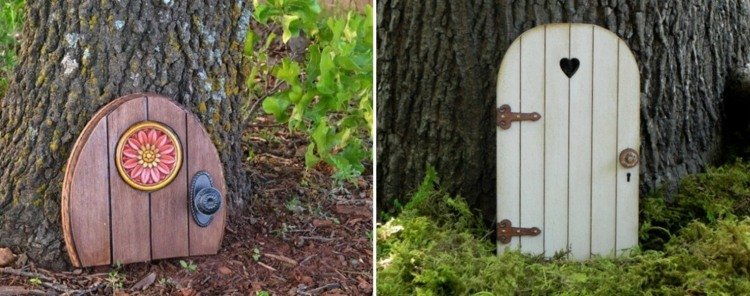 Gör din egen trädgårdsdekoration gnome-dörr-bygg-trä-idé