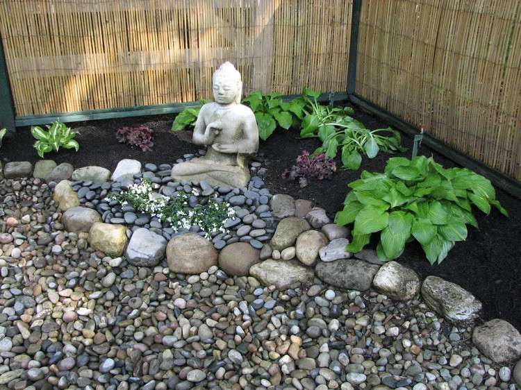 trädgård hörn design zen trädgård trädgård figurin växter
