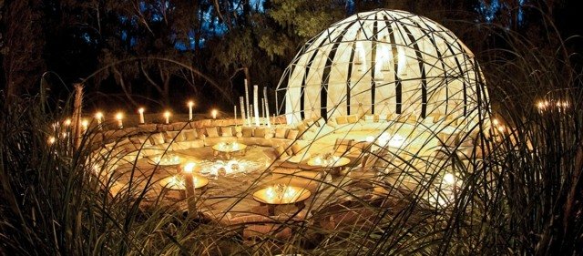 Sfär-trädgård-idé-design-för-utomhus-fest