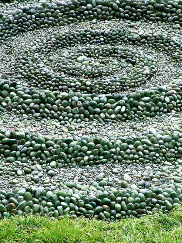 Stenar trädgård flod stenar figurer spiral