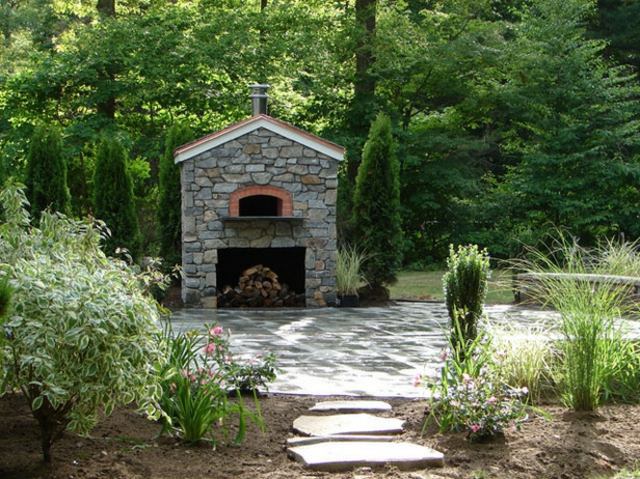 Deco vägg spis pizza ugn trädgård sten stig trädgård