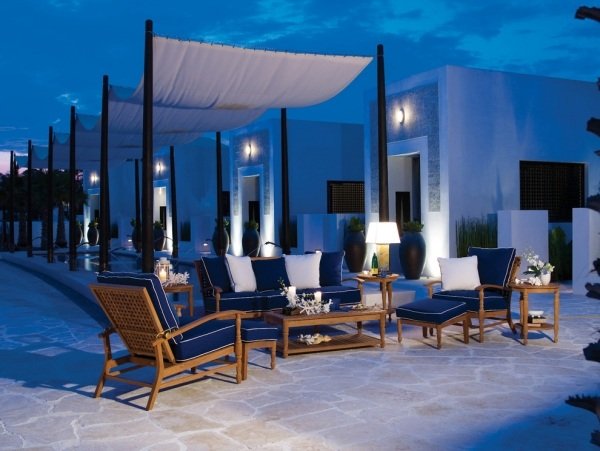 Teak trädgårdsmöbler klädsel markis uteplats terrass pergola