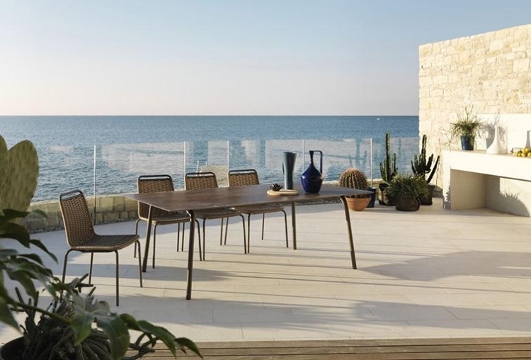 Terrassmöbler-matplats-matbord-stolar i aluminium