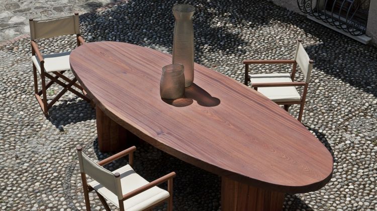trädgårdsmöbler och pergola design individuella bord-trä-ovala stolar