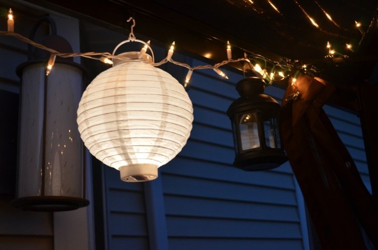 Trädgårdsfest dekoration lykta äktenskap förslag fairy lampor
