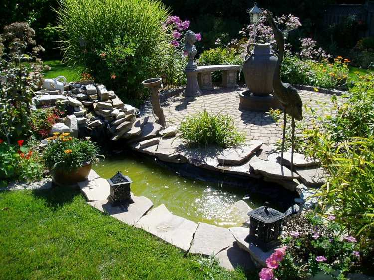 tips bygg din egen trädgård damm vattenfall sten plattor figurer lyktor