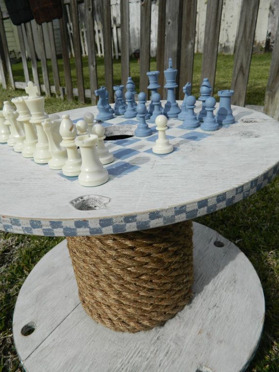 trädgård-bord-trä-idéer-kabel-trumma-schack-spel-rep-fot