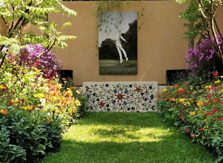 Mosaisk partition orientalisk dekoration i trädgården