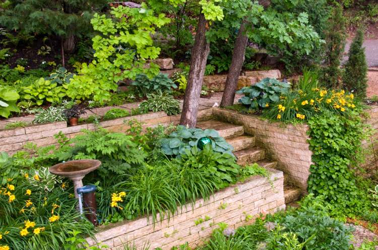 Bygg din egen trädgårdstrappa -design-tips-frodig grönska-sluttning