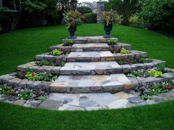 Trädgårdsväg trädgårdstrappor-marmor bygg granit-natursten val av material