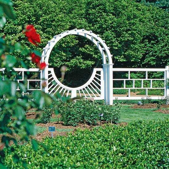 vit pergola trädgårdsavdelning design