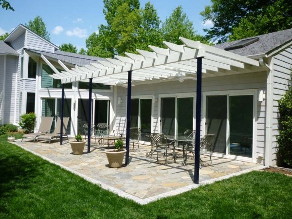 Material altan tak pergola solljus gräsmattor
