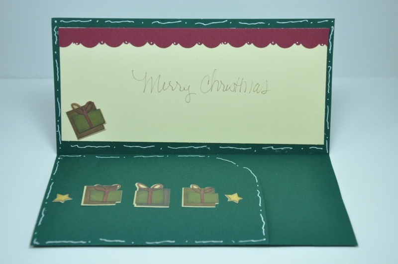 pengar gåvor för julkort tinker grön kartong