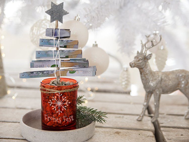 pengar gåvor för jul julgran dekoration idéer