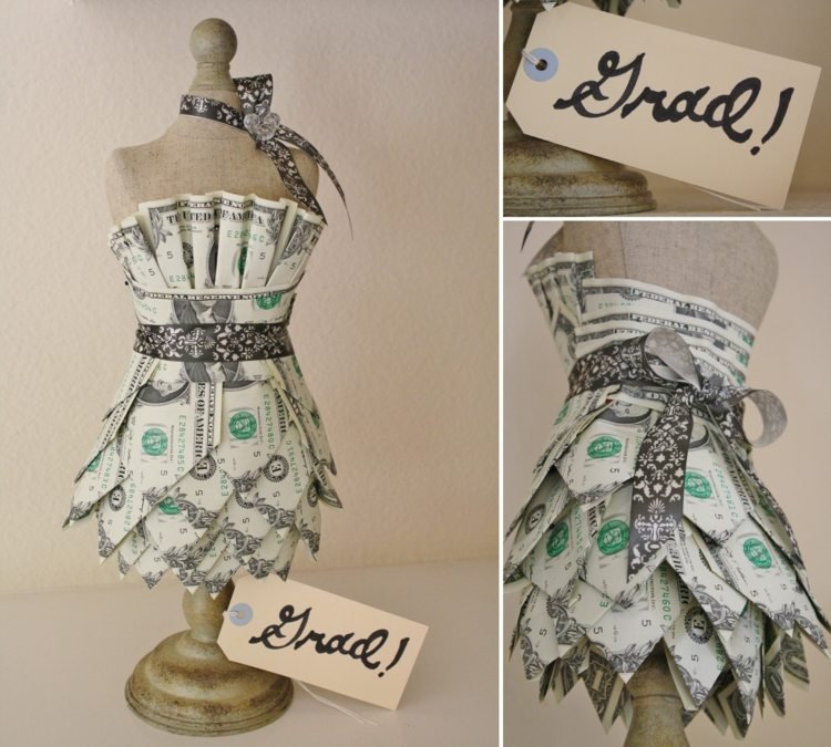 pengar gåvor för bröllop får mannekäng klänning pyssel idé