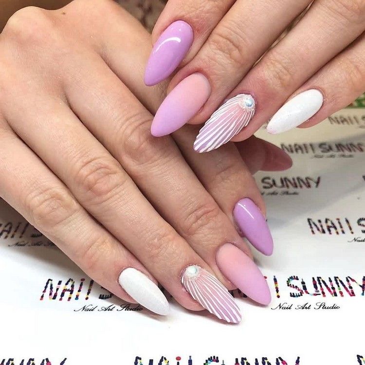 Gel naglar rosa långa sommar spik trender