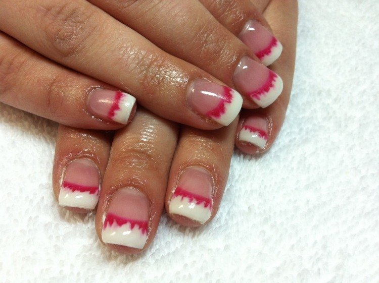 gel-nagel-fransk-manikyr-vit-rosa-socker-söt-bonbon