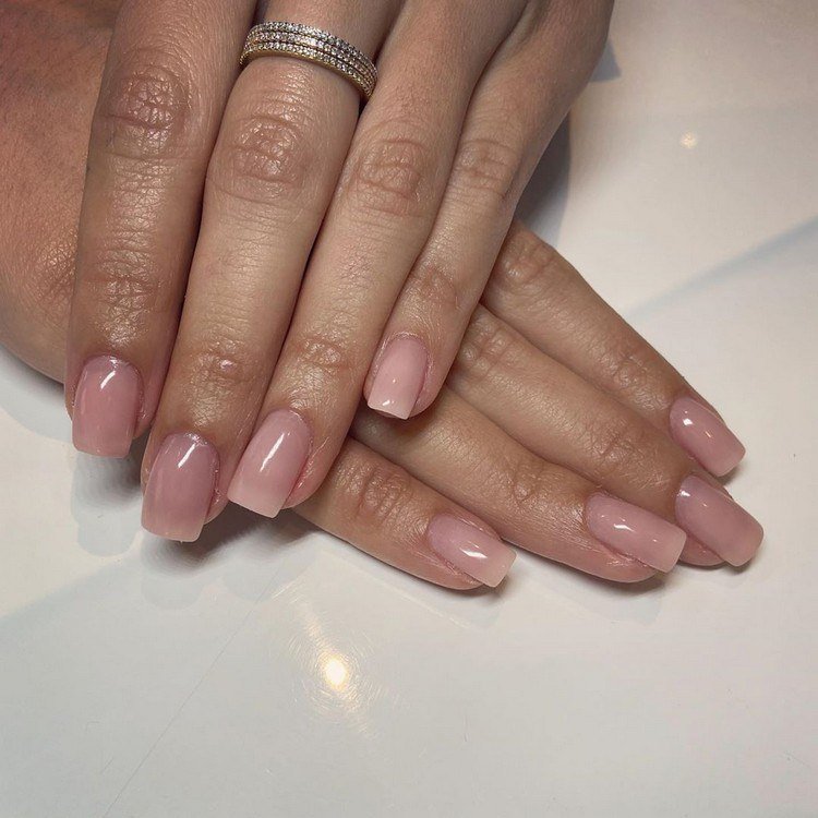 Gel naglar natur rosa korta naglar målar franska naglar nageldesign