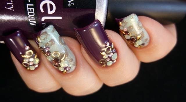 Rhinestones lila nagellack glitter