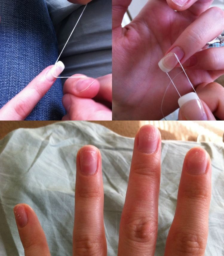 Hur man tar bort gel-naglar-instruktioner-gör-hem-botemedel-akryl-naglar-tand-tråd-själv