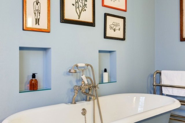 Badkarritningar väggmonterade badrumsarmaturer i rostfritt stål