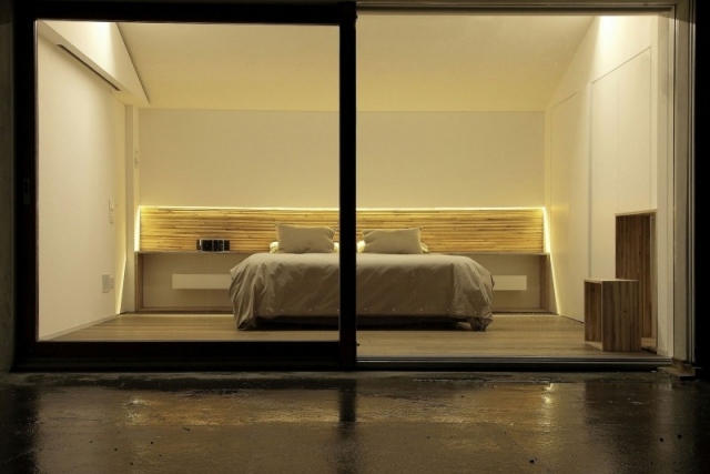 sovrum design glas skjutdörrar minimalistisk